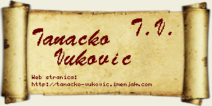 Tanacko Vuković vizit kartica